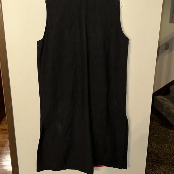 VENUS IMPORTS Red/Black Button Closure Art To Wear Duster Long Vest/Dress - Picture 14 of 15